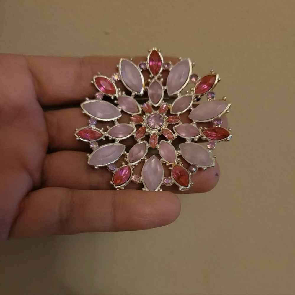 Vintage Pink Flower Brooch